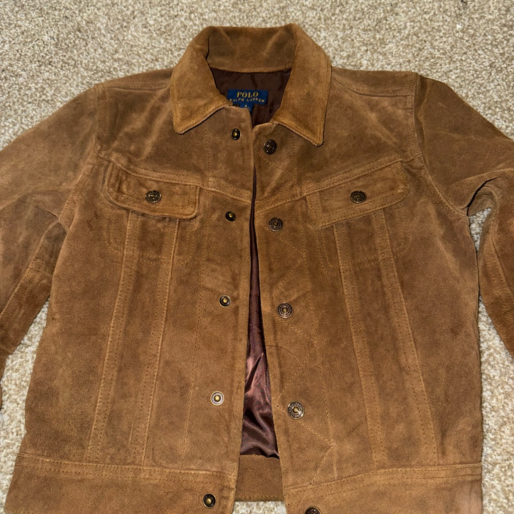 Boys Ralph Lauren 100% Real Suede Denim Style Jacket